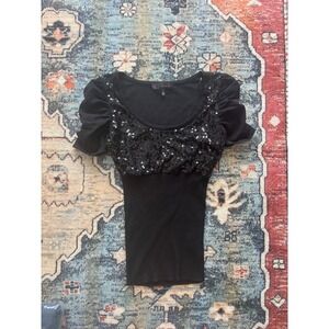 HeartSoul Sequin Cinched Blouse Size Small